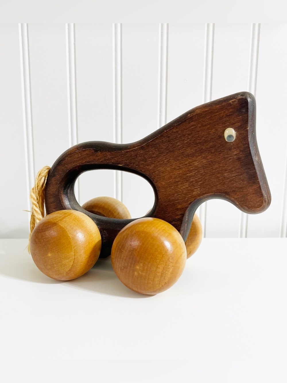 Vintage Wooden Horse Rolling Horse On Wheels Collectible Cottagecore